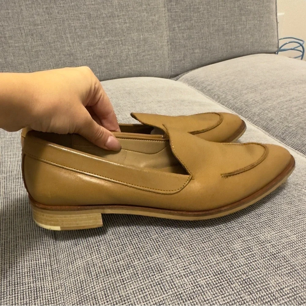 Everlane The Modern Loafers Camel Brown Leather Upper Size 7.5 Women's - Picture 2 of 9